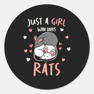 Just A Girl Who Loves Rats Cute Pet Lover Gift For Classic Round Sticker