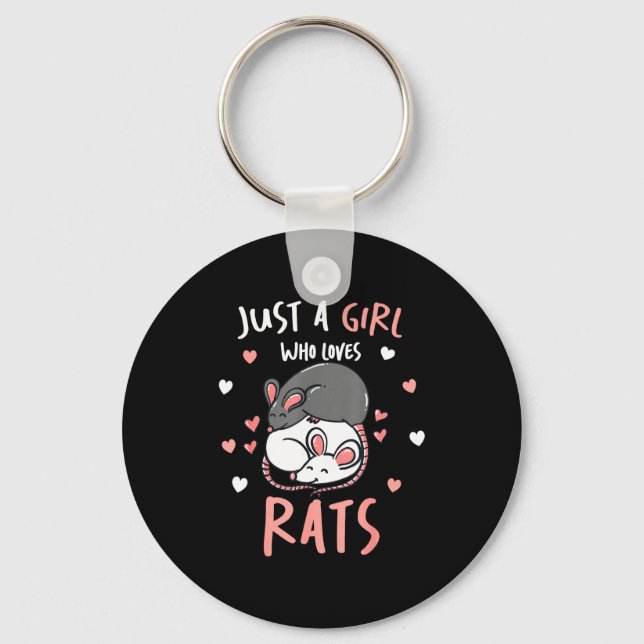 Just A Girl Who Loves Rats Cute Pet Lover Gift For Key Ring (Front)