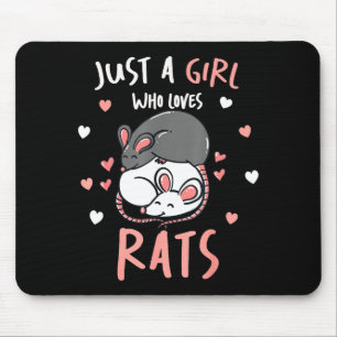 Just A Girl Who Loves Rats Cute Pet Lover Gift For Mouse Mat