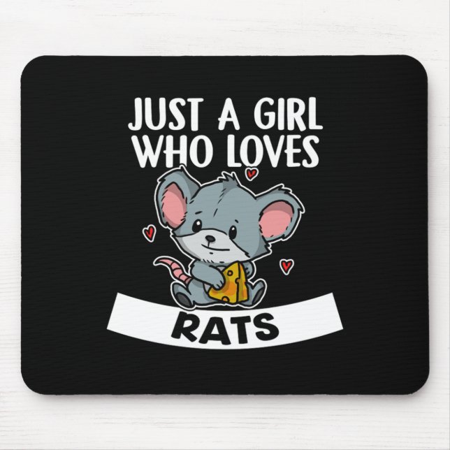 Just A Girl Who Loves Rats Cute Rat Costume Mouse Mat (Front)