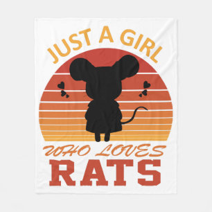 Just a Girl Who Loves Rats Fleece Blanket