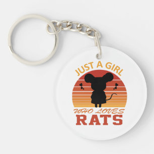 Just a Girl Who Loves Rats Key Ring