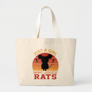 Just a Girl Who Loves Rats Large Tote Bag