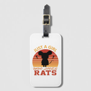 Just a Girl Who Loves Rats Luggage Tag