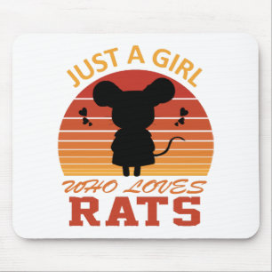 Just a Girl Who Loves Rats Mouse Mat