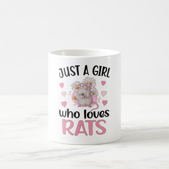 Just A Girl Who Loves Rats Rat Mum Gift Rat Owner Coffee Mug (Center)