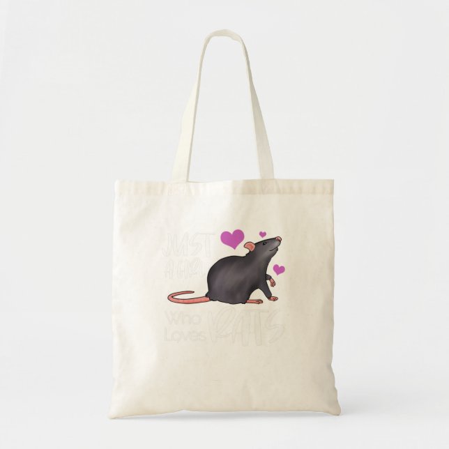 Just A Girl Who Loves Rats Rodent Owner Love Tote Bag (Front)