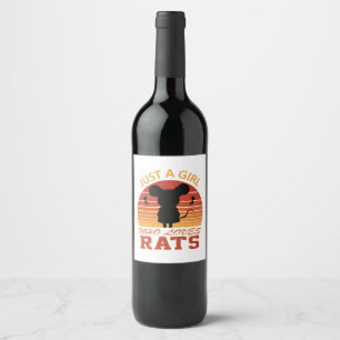 Just a Girl Who Loves Rats Wine Label