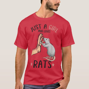 Just A Girl Who Loves Rats Women Girls Rat Lover  T-Shirt