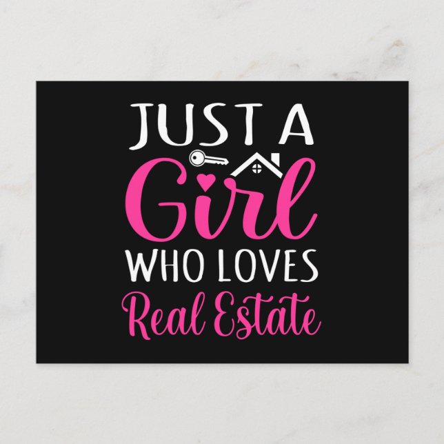Just A Girl Who Loves Real Estate Fun Realtor Postcard (Front)