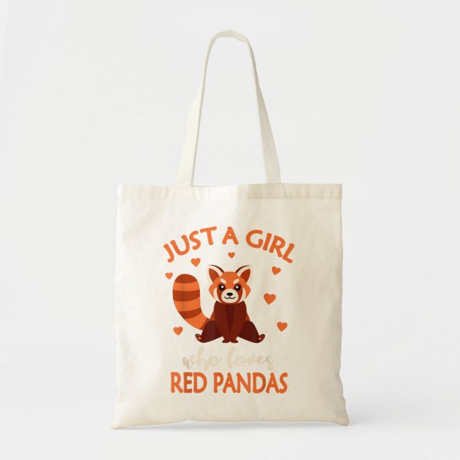 Just A Girl Who Loves Red Pandas Red Panda Girls K Tote Bag (Front)