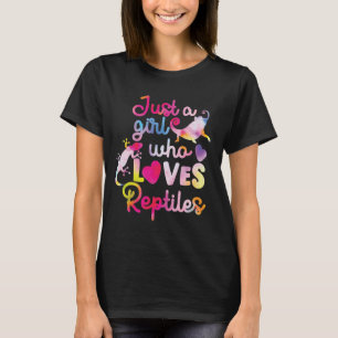 Just A Girl Who Loves Reptiles Lizard Watercolor T-Shirt