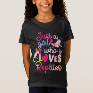 Just A Girl Who Loves Reptiles Lizard Watercolor T-Shirt