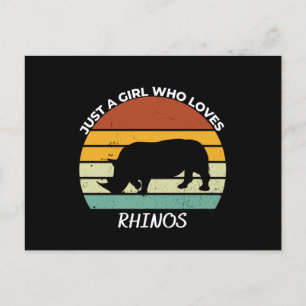 Just a girl who loves rhinos postcard