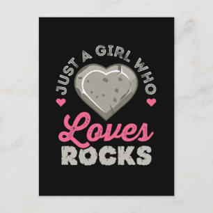 Just a Girl Who Loves Rocks Geology Rock Collector Postcard