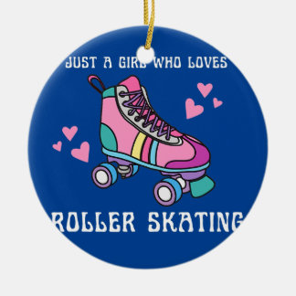 Just a Girl Who Loves Roller Skate Cute Pink Ceramic Tree Decoration