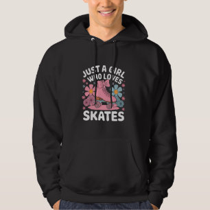 Just A Girl Who Loves Roller Skating 70s 90s Rolle Hoodie