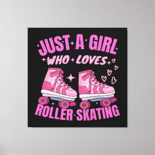Just A Girl Who Loves Roller Skating Canvas Print