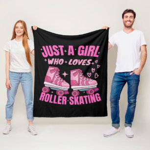 Just A Girl Who Loves Roller Skating Fleece Blanket