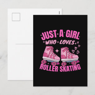 Just A Girl Who Loves Roller Skating Holiday Postcard