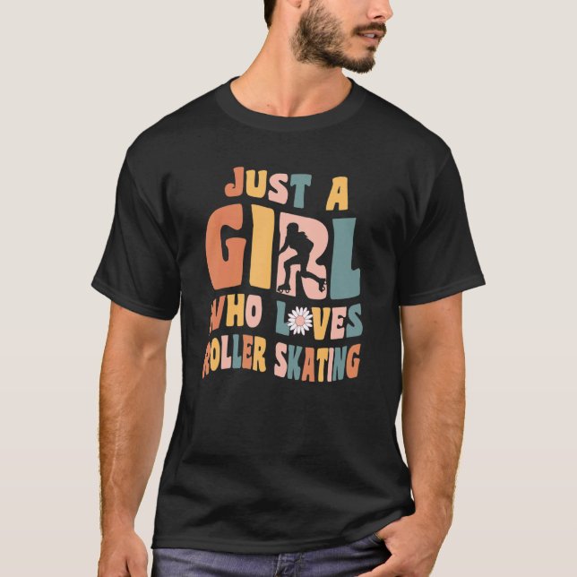 Just A Girl Who Loves Roller Skating Inline Skater T-Shirt (Front)