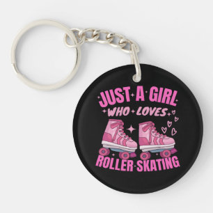 Just A Girl Who Loves Roller Skating Key Ring