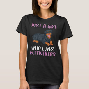 Just A Girl Who Loves Rottweilers Rottie Mama Dog T-Shirt