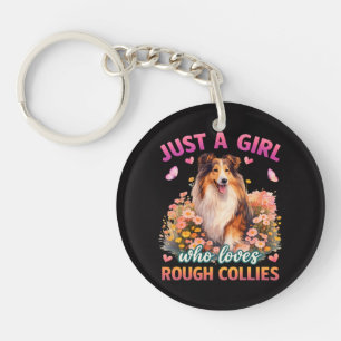 Just A Girl Who Loves Rough Collies Key Ring