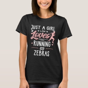 Just A Girl Who Loves Running And Zebras Women T-Shirt
