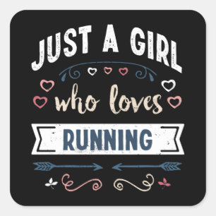 Just a Girl who loves Running Funny Gifts Square Sticker