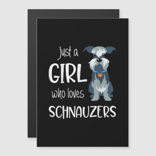 just a girl who loves schnauzers dog _ schnauzer magnetic invitation
