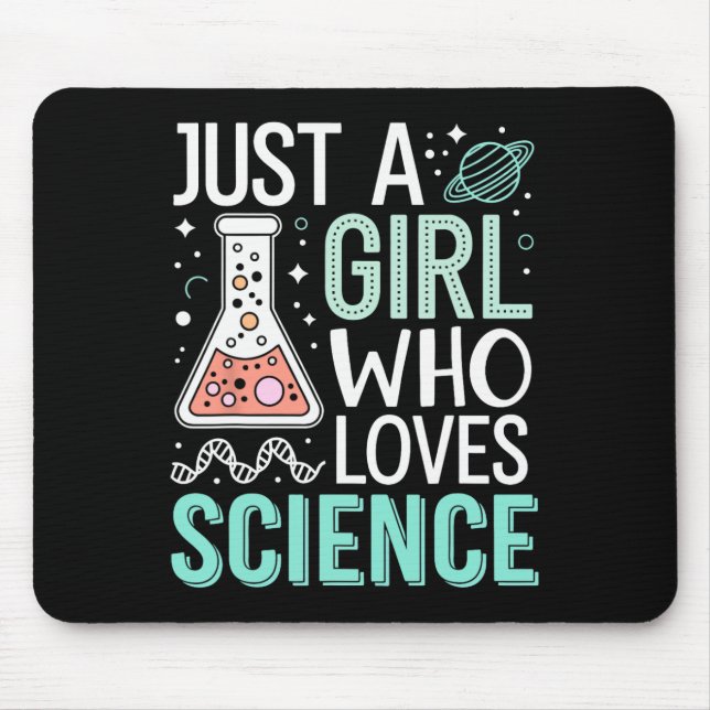 Just A Girl Who Loves Science Back To School Kids  Mouse Mat (Front)