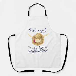 Just A Girl Who Loves Scottish Highland Cows Class Apron