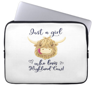 Just A Girl Who Loves Scottish Highland Cows Class Laptop Sleeve