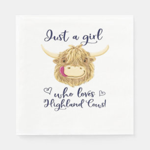 Just A Girl Who Loves Scottish Highland Cows Class Napkin