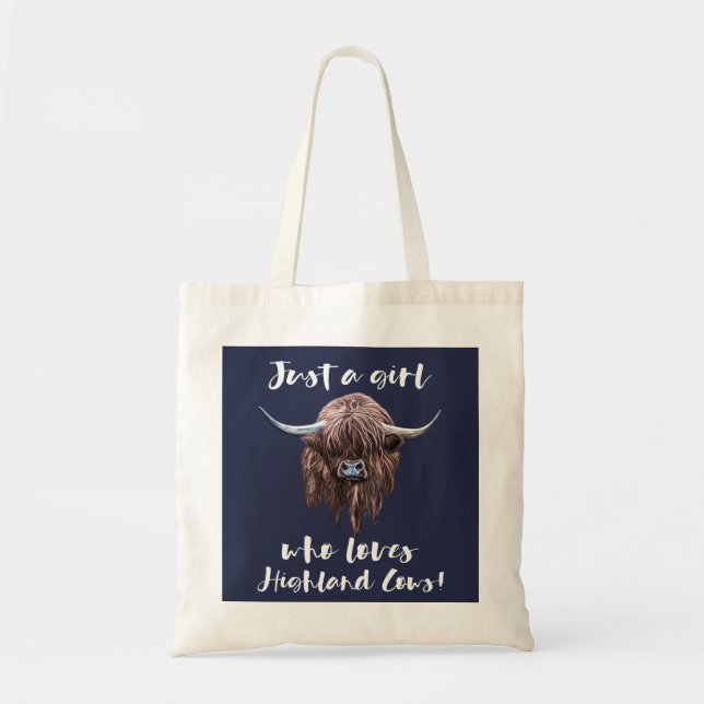 Just A Girl Who Loves Scottish Highland Cows Tote Bag (Front)