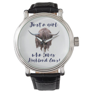 Just A Girl Who Loves Scottish Highland Cows Watch