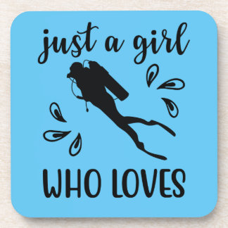 Just a Girl Who Loves Scuba Diving Diver Graphic Coaster