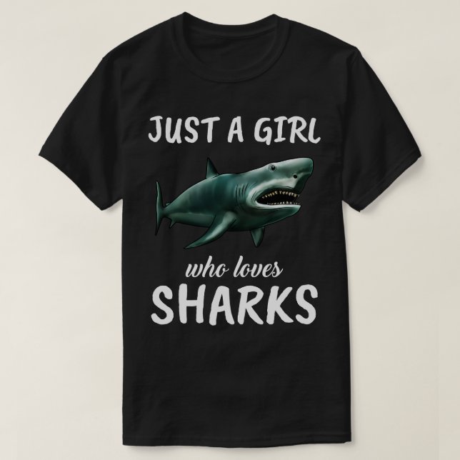 Just A Girl Who Loves Sharks 3 T-Shirt (Design Front)