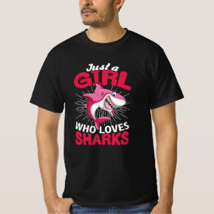 Just A Girl Who Loves Sharks funny Gift T-Shirt