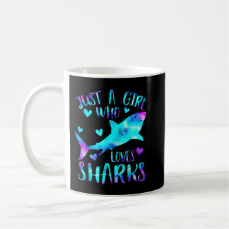 Just a Girl Who Loves Sharks Galaxy Shark Lover Gi Coffee Mug