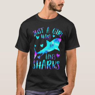 Just a Girl Who Loves Sharks Galaxy Shark Theme Gi T-Shirt