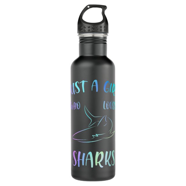 Just A Girl Who Loves Sharks Gift Shark Lover Gift 710 Ml Water Bottle (Front)