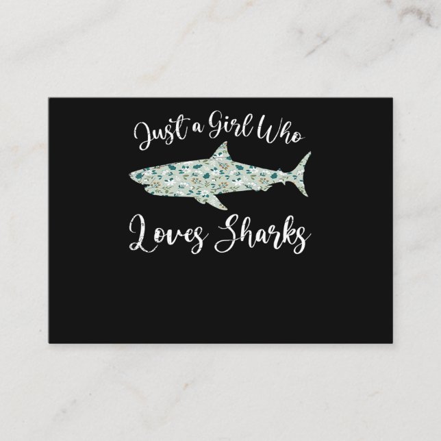 Just A Girl Who Loves Sharks - Gifts Ocean Shark Enclosure Card (Front)