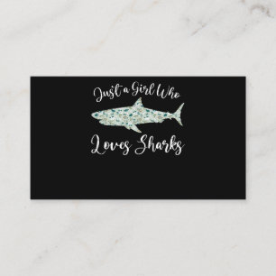 Just A Girl Who Loves Sharks - Gifts Ocean Shark Enclosure Card