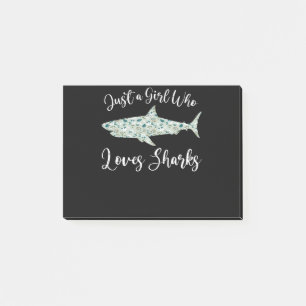 Just A Girl Who Loves Sharks - Gifts Ocean Shark Post-it Notes