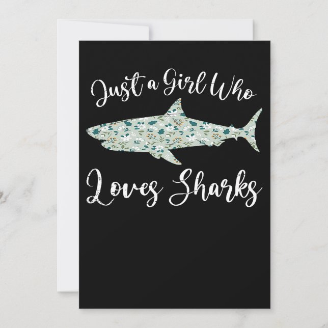 Just A Girl Who Loves Sharks - Gifts Ocean Shark Save The Date (Front)