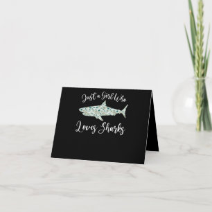 Just A Girl Who Loves Sharks - Gifts Ocean Shark Thank You Card