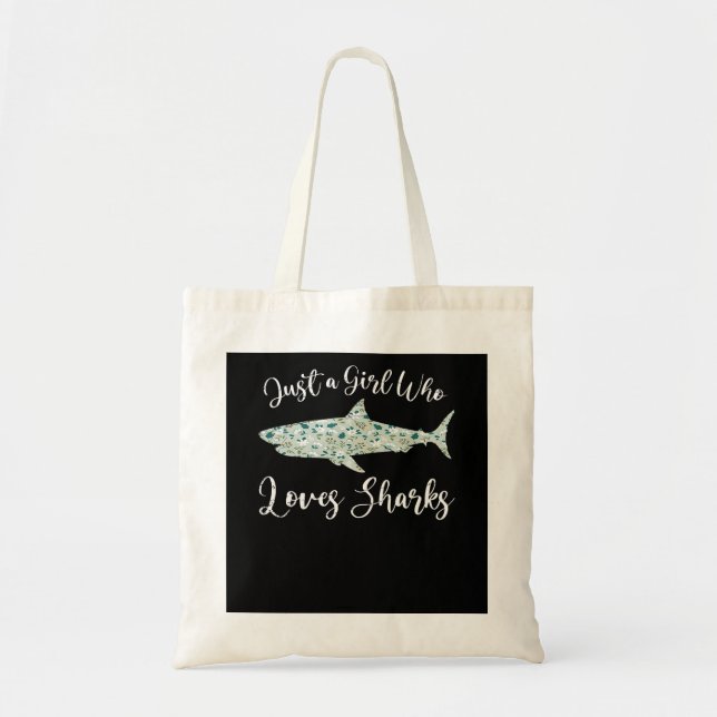 Just A Girl Who Loves Sharks - Gifts Ocean Shark Tote Bag (Front)