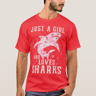 Just A Girl Who Loves Sharks Retro Style Vintage T-Shirt